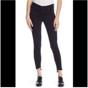 Joe's Jeans Black Skinny Ankle Denim Size 27 Raw Hem Stretch Sleek Fit